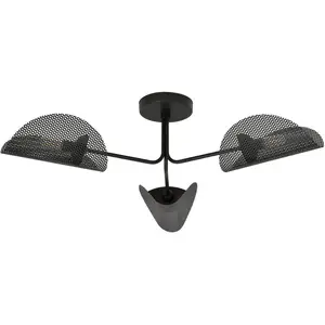 Euluna Plafonnier Gomez, noir, à 3 lampes pas cher
