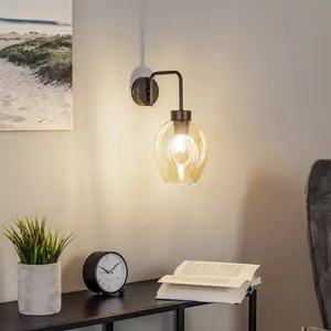 EMIBIG LIGHTING Applique Lukka, à une lampe, noire/ambrée pas cher