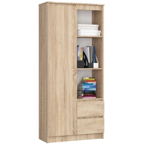 Comparateur de prix : Bibliothèque de bureau AKORD R11 Chêne Sonoma 80 cm 1 porte 2 tiroirs ...