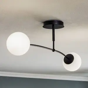 EMIBIG LIGHTING Plafonnier Pregos 2, à 2 lampes, noir pas cher