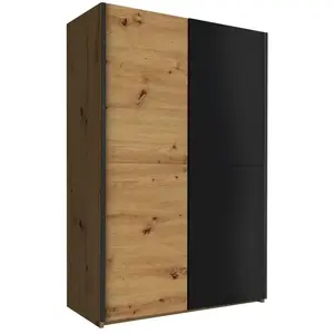 BUT Armoire 2 portes coulissantes L.125 cm FAST imitation chêne artisa... pas cher
