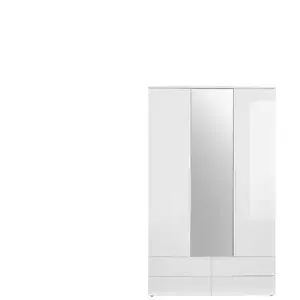 Stella Trading Armoire 3 portes 2 tiroirs SPICE coloris blanc pas cher