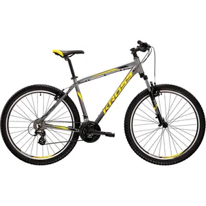 VTT KROSS Hexagon 2.0 Homme 27,5' Gris/Noir/Jaune - Taille S, Cadre Aluminium, 21 VitessesVendu parbikeinn
