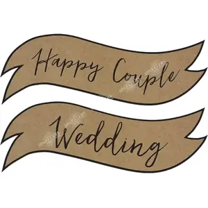 partydeco Panneaux avec une inscription Happy Couple / Wedding pas cher