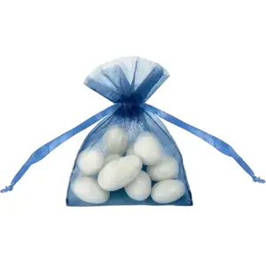 Lot de 20 pochettes organza bleu pas cher