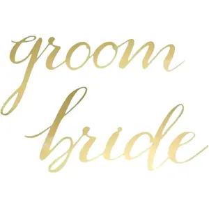 Déco chaise mariage Bride Groom, Or pas cher