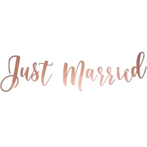 PartyDeco Bannière Just Married, rose gold pas cher