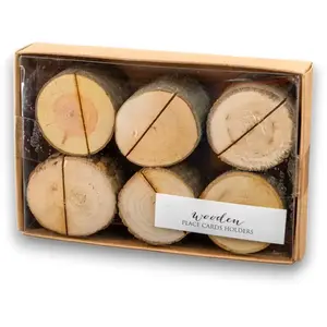 PartyDeco Marque-places - Rondin de bois x 6 Multicolor