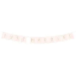 Bannière mariage murale Just Married rose pas cher