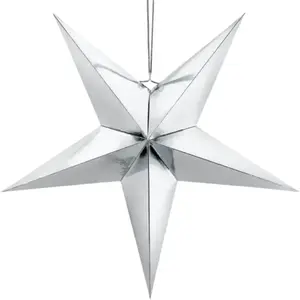Étoile en papier argent 70cm pas cher