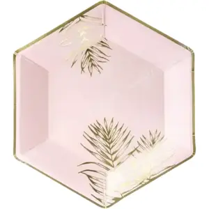 PartyDeco Assiette Palmier Rose pas cher
