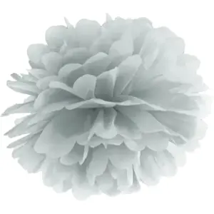 Pompon en papier argent 25cm pas cher