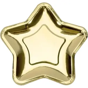 PartyDeco Party-Decoration 6 assiettes carton étoile 23cm or brillant - générique tpp34-019me pas cher