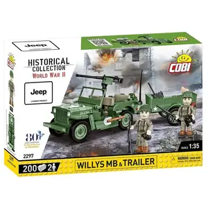 Cobi - 2297 Jeep Medical Willys Mb & Trailer- Jeu de construction