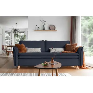 MIUFORM Charming Charlie Slim - Canapé avec fonction lit et coffre de lit - 225x90cm - Gris foncé - Canapé-lit 3 places pas cher