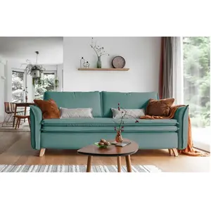 MIUFORM Charming Charlie Slim - Canapé avec fonction lit et coffre de lit - 225x90cm - Aqua - Canapé-lit 3 places pas cher