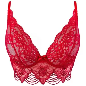 Semi-corset - Rouge à dentelle Axami lingerie pas cher