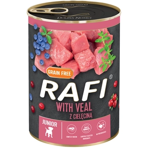 24x400g Rafi Junior pâté avec veau, cranberry et myrtille nourriture pour chien humide pas cher