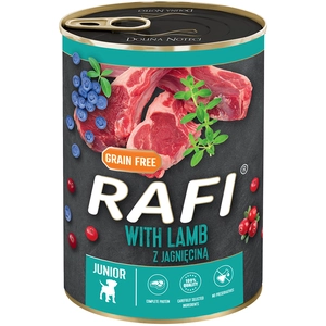 24x400g de pâté Rafi Junior à l'agneau, aux canneberges et aux myrtilles Nourriture pour chien humide pas cher