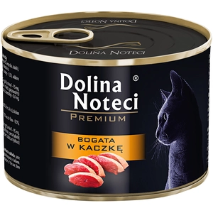 12x185g, Dolina Noteci Premium, nourriture humide pour chats riche en canard pas cher