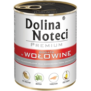 Comparateur de prix : 12 x 800 g Dolina Noteci Premium, Beef, nourriture humide pour chiens
