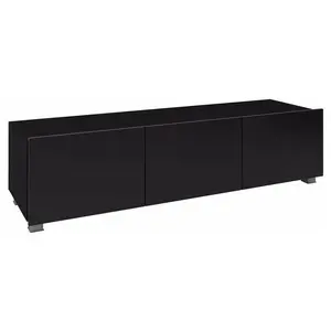 MEUBLES LINE Calabrini 150 BR04 Meuble TV Mural Noire avec Couvercle et Ouverture sans poignée pas cher