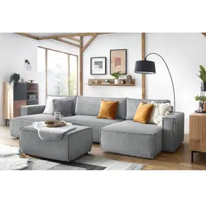 Comparateur de prix : Bobochic - Fauteuil & pouf Pouf nihad velours côtelé Gris clair