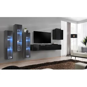 Comparateur de prix : Meuble TV Mural Design "Switch XIII" 330cm Gris & Noir