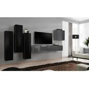 AC-Deco Ensemble mural - Switch III - 3 vitrines verticales - 1 banc TV - 1 vi... pas cher
