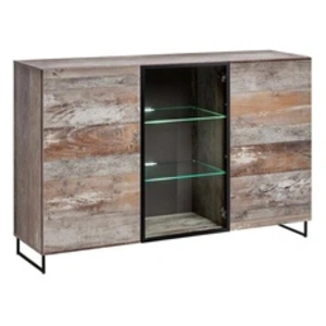 Paris Prix Bahut Design 2 Portes "Plank" 150cm Naturel
