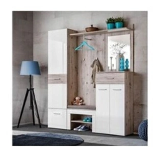 Paris Prix Ensemble dressing "gustavo iii" 200cm naturel & blanc pas cher