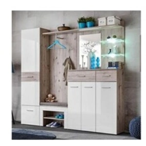 Paris Prix Ensemble dressing "gustavo iv" 210cm naturel & blanc pas cher