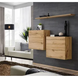 Comparateur de prix : Commode - AC-DÉCO - Switch SB I - 2 vitrines carrées - 1 étagère - Bois