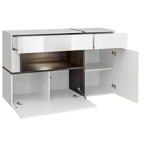 Comparateur de prix : Commode - AC-DÉCO - Cross - Blanc - 2 tiroirs - LED blanc