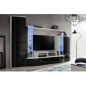 Comparateur de prix : Ensemble mural meuble TV - AC-DÉCO - Leave - Blanc - Verre - 300 cm