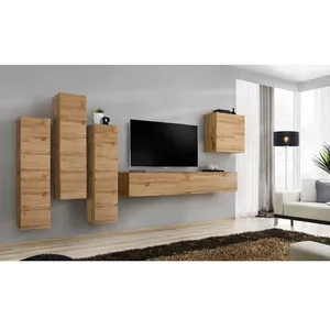 Comparateur de prix : Meuble TV Mural Design "Switch III" 330cm Naturel