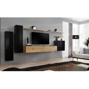 Banc TV mural Switch RTV 3 - L 180 x P 40 x H 30 cm - Noir | Leroy Merlin