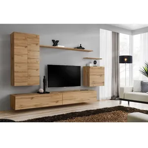 Paris Prix Meuble TV Mural Design "Switch II" 270cm Naturel pas cher
