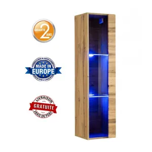 Comparateur de prix : AC-DÉCO Vitrine Verticale - Switch Ww 2 - L 30 Cm X P 30 Cm X H 120 Cm - Bois