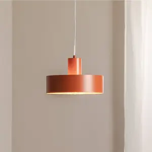 SIGMA Suspension Rif M, rouge brique, à 1 lampe, Ø 25 cm, acier