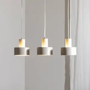 SIGMA Suspension Rif 3, taupe, à 3 lampes, linéaire, acier pas cher