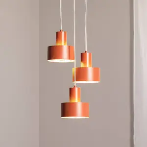 SIGMA Suspension Rif 3, rouge brique, ronde, à 3 lampes, Ø 33 cm pas cher