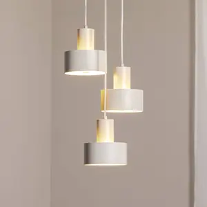 SIGMA Suspension Rif 3, taupe, ronde, à 3 lampes, Ø 33 cm, acier pas cher