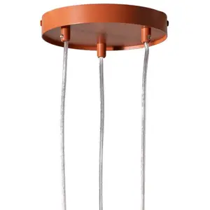 SIGMA Suspension Sopel 3, rouge brique, ronde, à 3 lampes, acier, G9 pas cher