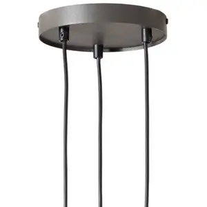 SIGMA Suspension Sopel 3, vert olive, ronde, à 3 lampes, acier, G9 pas cher