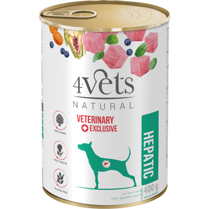 6x 400g 4Vets Natural nourriture pour chien hepatic humide pas cher