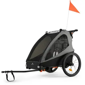 Comparateur de prix : Kinderkraft Remorque Vélo Enfant 2en1 NAVA WALK gris