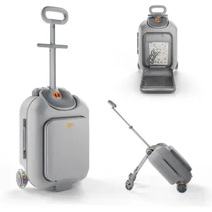 Kinderkraft Valise enfant 2 en 1 avec assise CABBY gris pas cher