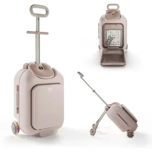 Kinderkraft Valise enfant 2 en 1 avec assise CABBY rose gold pas cher