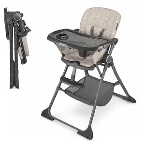 Kinderkraft Highchair Foldee - Chaise De Salle À Manger Pliable Beige pas cher